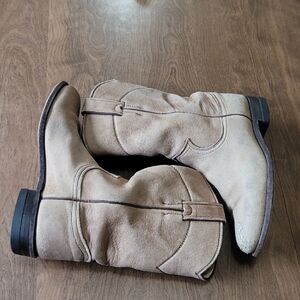 Justin Tan Leather Cowboy Boots 6‎ B Soft Leather Cowgirl Well- Loved Boot Work